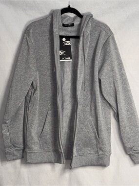 Men's Gray Zip-Up Hoodie Sweater